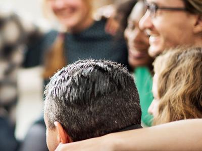 Team huddled together