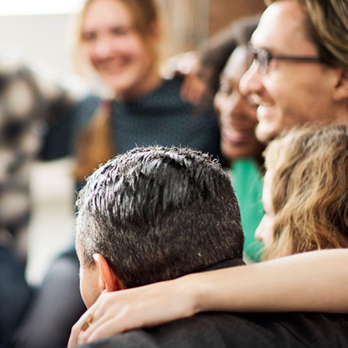 Team huddled together